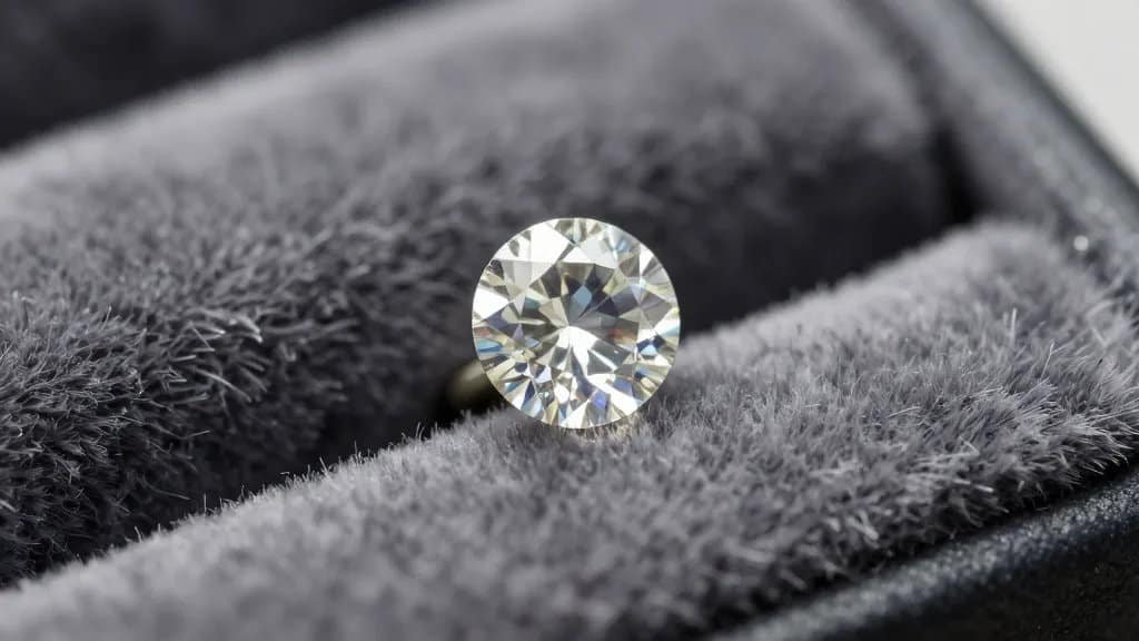 macro shot of one diamond stud in individual velvet slot
