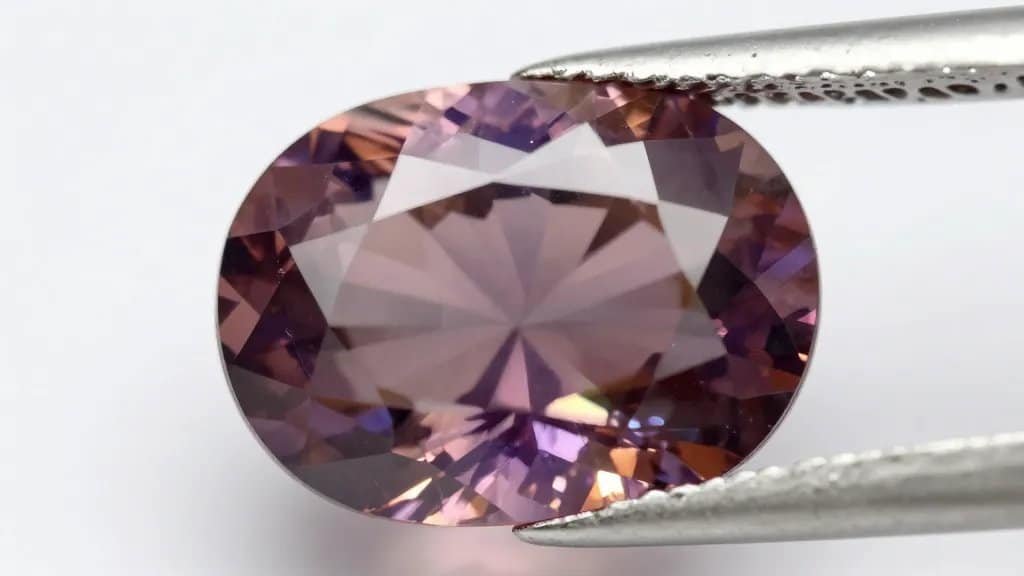 Alexandrite gemstone macro under daylight showing color shift