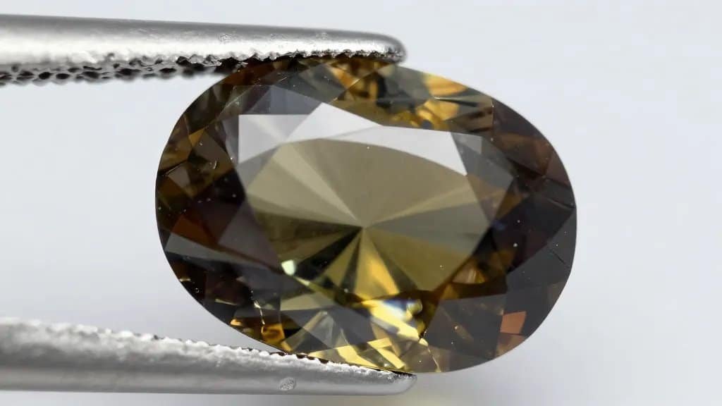 closeup alexandrite crystal shifting color under mixed lighting