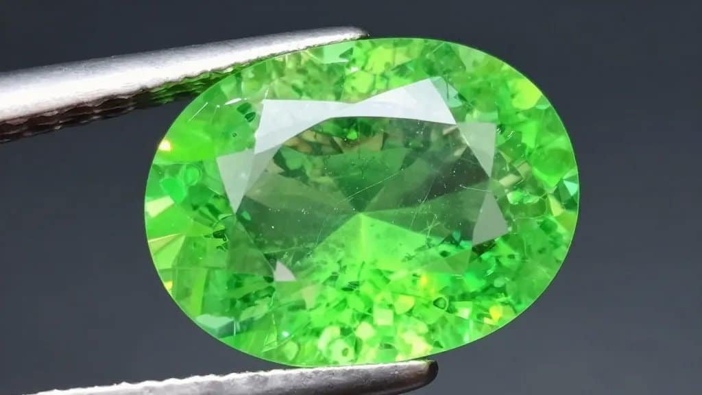 Macro vivid paraíba tourmaline with electric neon hue
