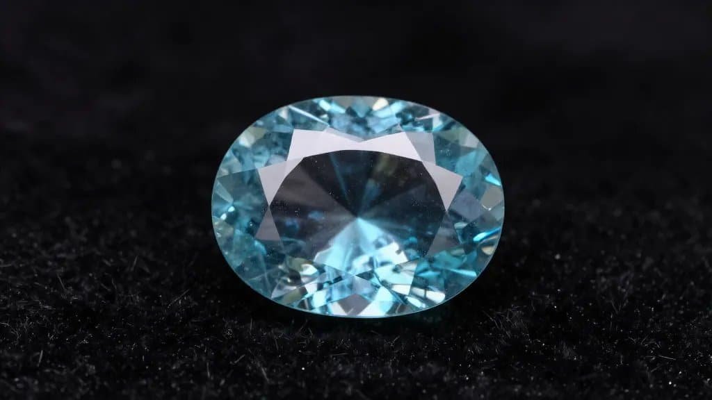 single neon paraíba tourmaline, loupe-clean, on black velvet