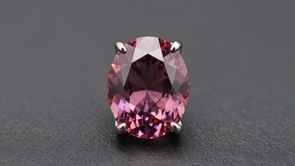 alexandrite solitaire pendant shifting color under mixed lighting