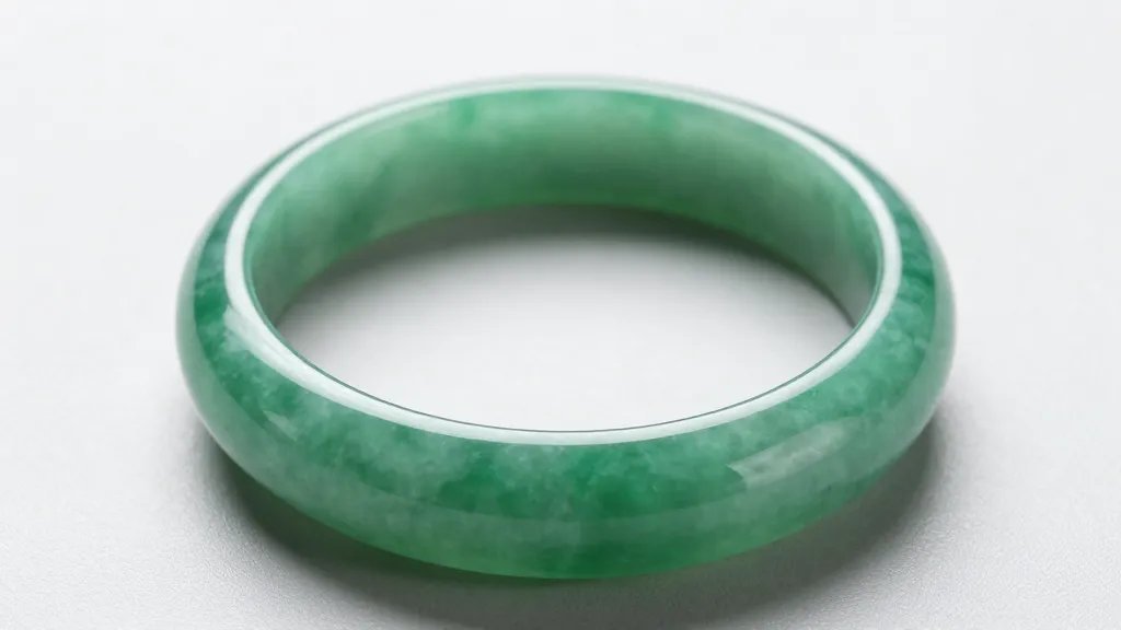 Imperial jade bangle, polished surface under soft studio light