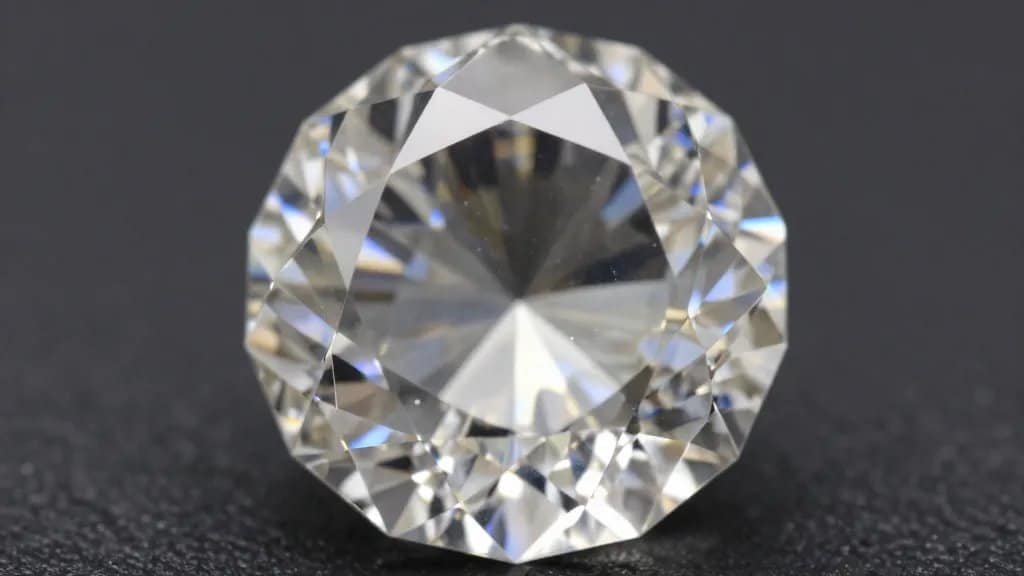 Macro shot of diamond octahedron with sharp natural growth lines