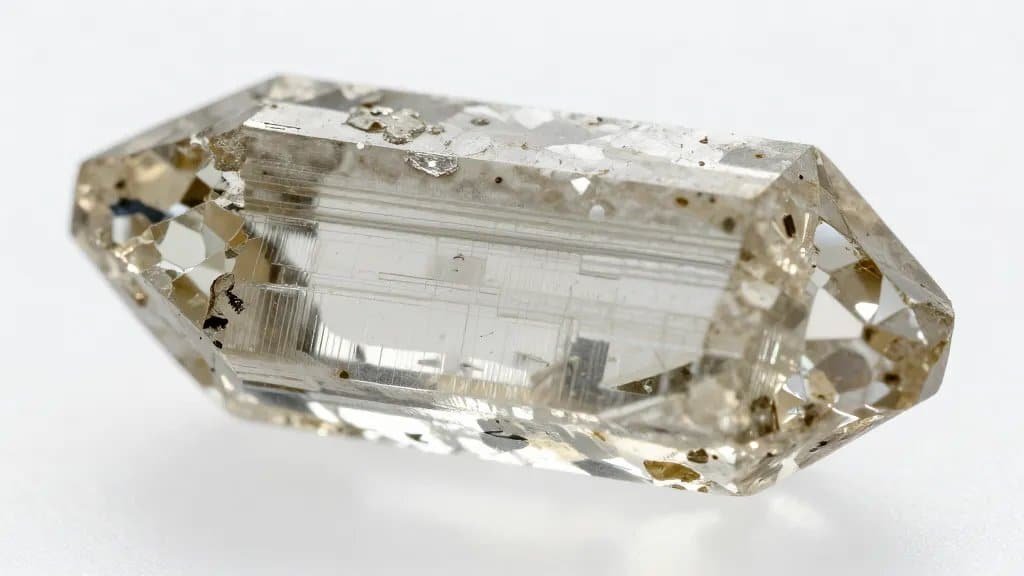 Closeup of single zircon crystal with visible growth bands