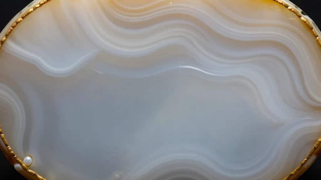 detailed shot of chalcedony wave texture with silky sheen