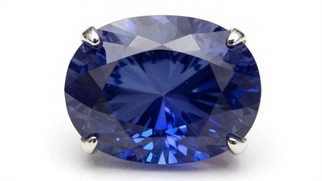 macro Blue Belle of Asia sapphire, star asterism visible