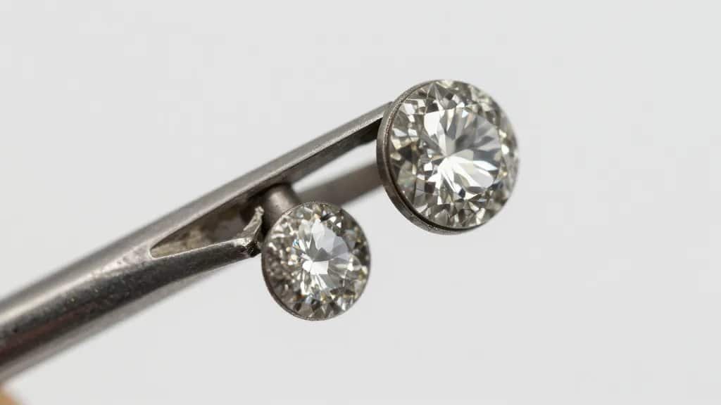 antique diamond loupe inspecting old mine cut facet pattern